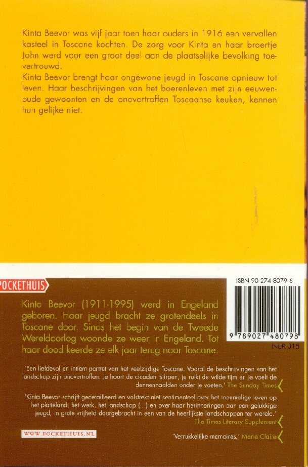 Een jeugd in Toscane achterkant