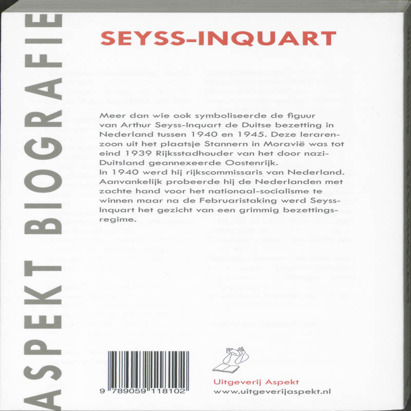 Aspekt biografie Seyss-Inquart / Aspekt biografie achterkant