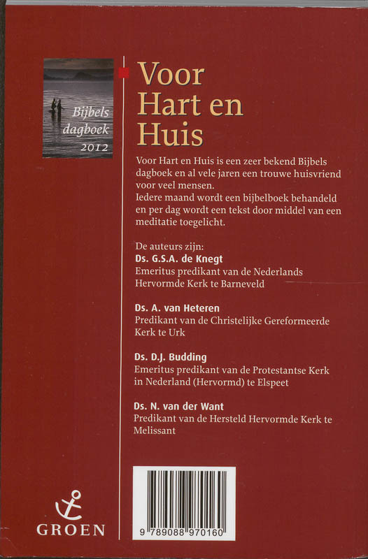 Voor Hart en Huis / Bijbels dagboek 2012 achterkant