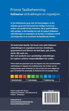 Italiaanse uitdrukkingen en zegswijzen / Prisma Taalbeheersing achterkant