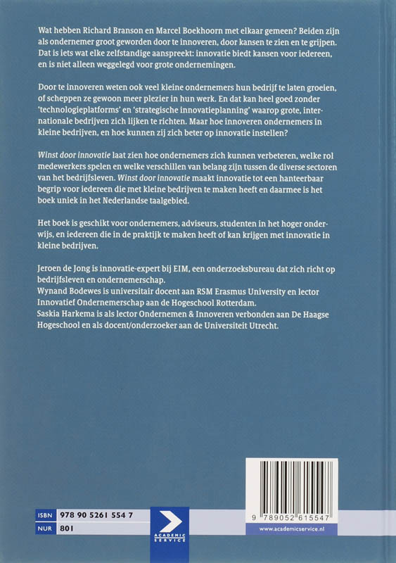 Winst door innovatie achterkant