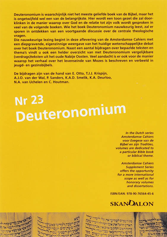 Amsterdamse cahiers 23 -  Deuteronomium 23 achterkant