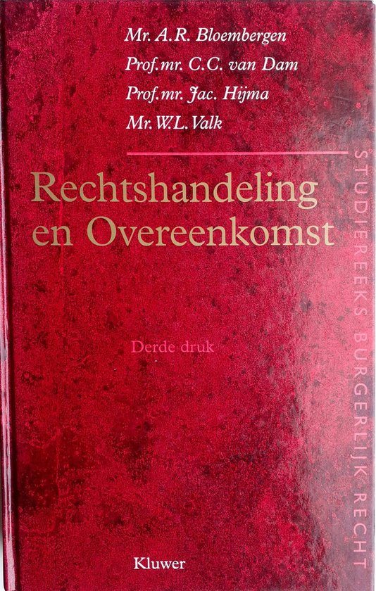 Rechtshandeling en overeenkomst / Studiereeks burgerlijk recht / 3