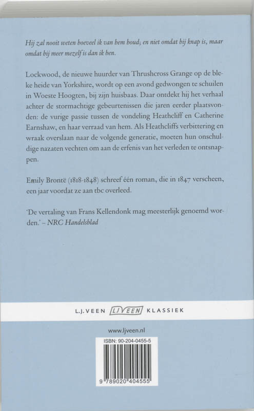 De woeste hoogten / LJ Veen Klassiek achterkant