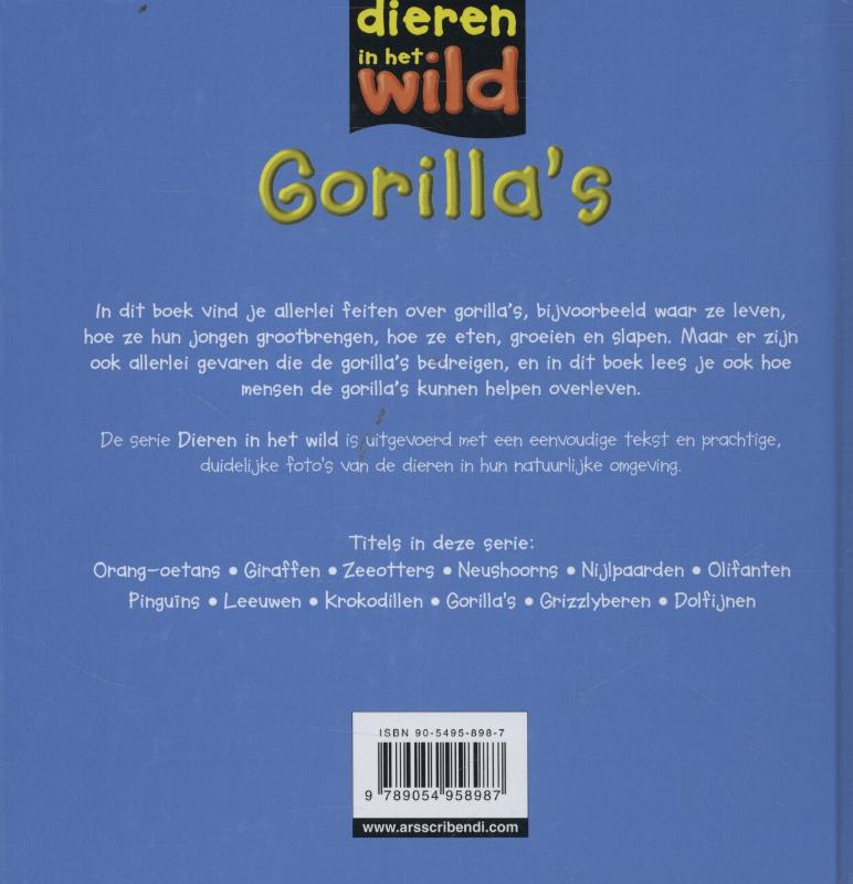 Gorilla's / Dieren in het wild achterkant