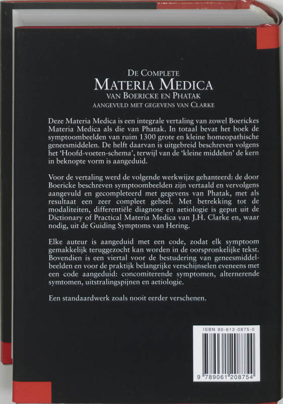 De Complete Materia Medica Van Boericke En Phatak achterkant