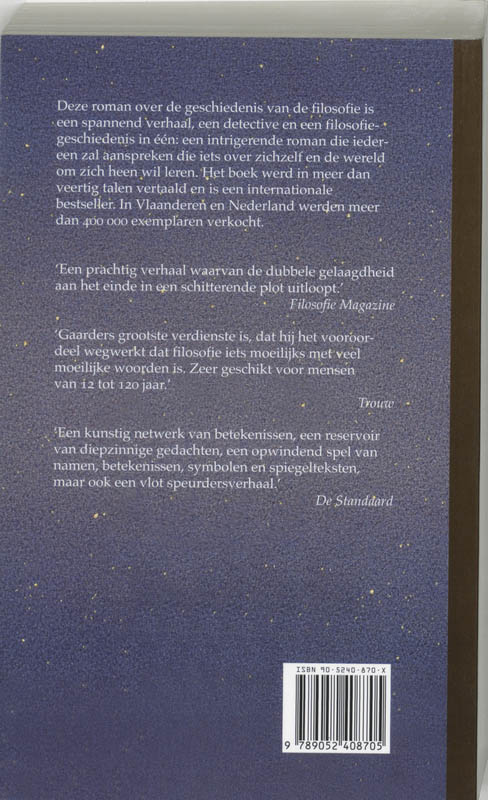 De wereld van Sofie De wereld van Sofie achterkant