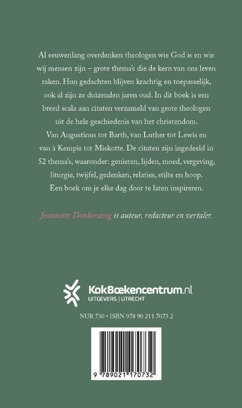 Grote theologen over grote thema's achterkant