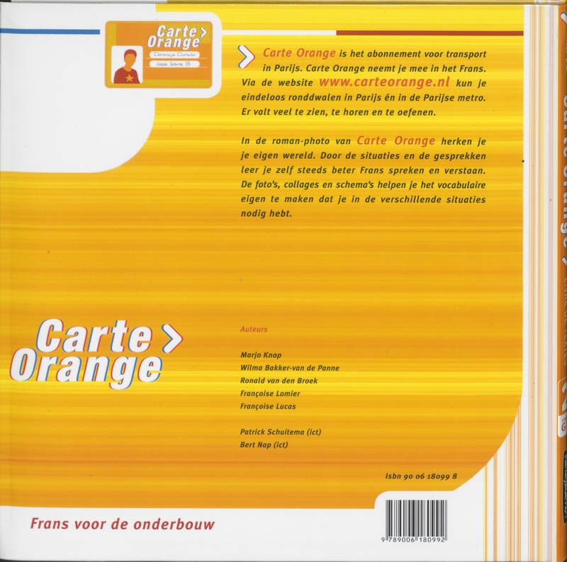 Carte Orange Livre de Textes 2 Vmbo-gt achterkant