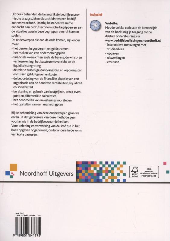 Bedrijfsbeslissingen en financiele verantwoording achterkant