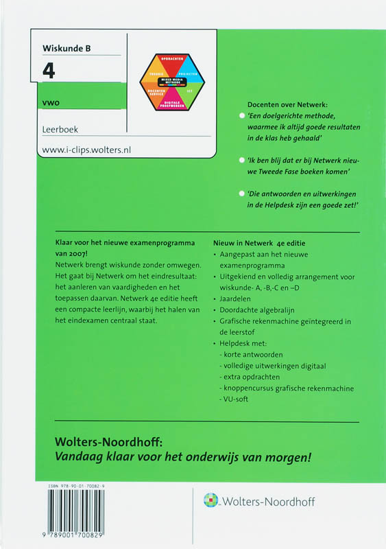Wiskunde b 4 vwo netwerk Wiskunde b 4 vwo netwerk achterkant