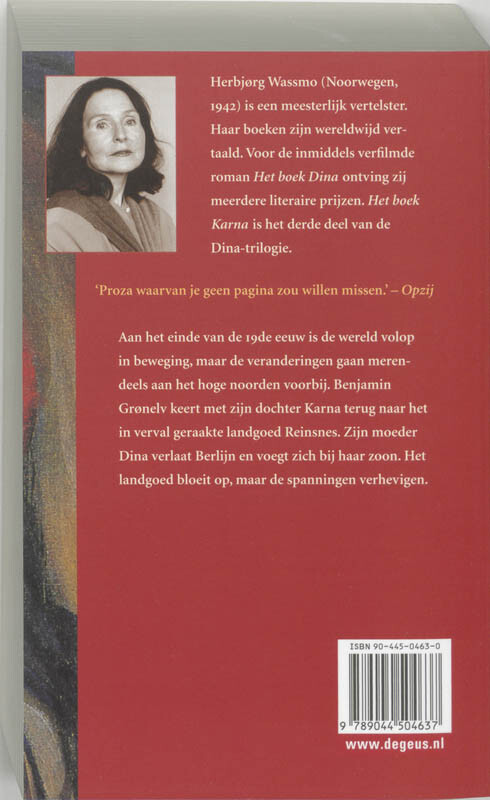 Het boek Karna / Dina-serie / 3 achterkant