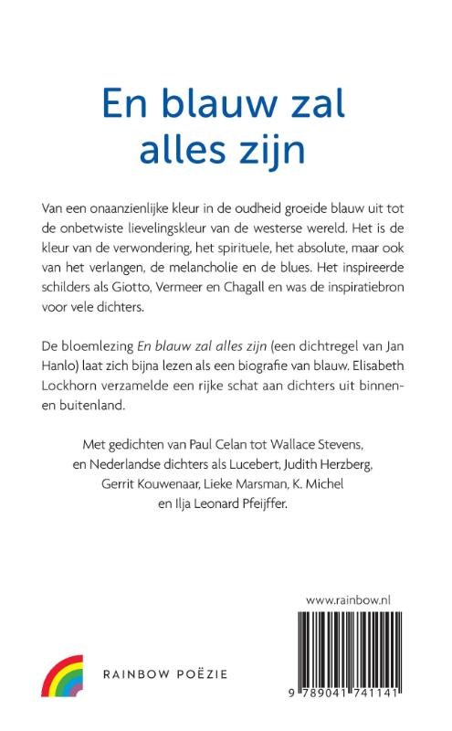 En blauw zal alles zijn / Rainbow poëzie achterkant