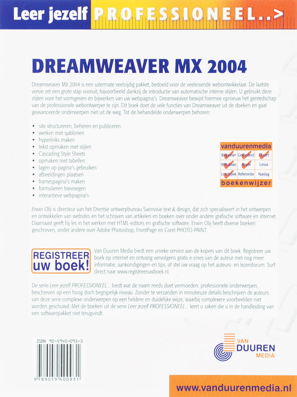 Dreamweaver MX 2004 / Leer jezelf PROFESSIONEEL... achterkant