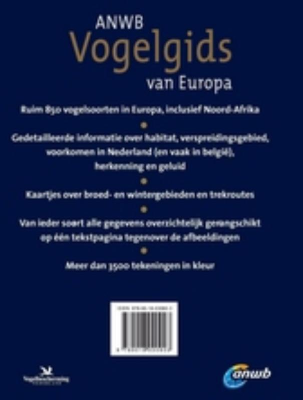 Vogelgids van Europa achterkant