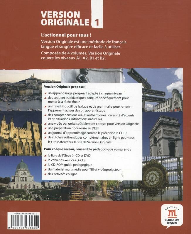 A1 / Version originale 1 - Livre de l'eleve +DVD / Livre de l'élève / Version Originale / 1 achterkant