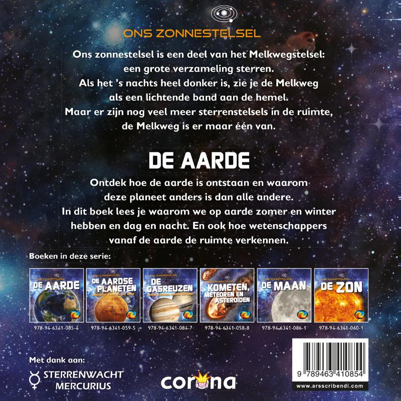 De aarde / Ons zonnestelsel achterkant