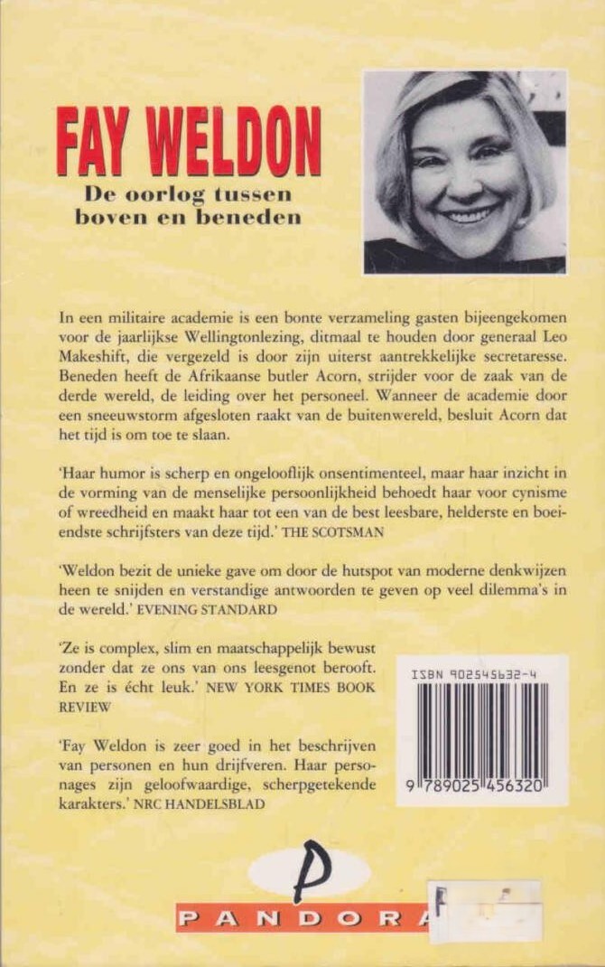 De oorlog tussen boven en beneden / Pandora pockets achterkant