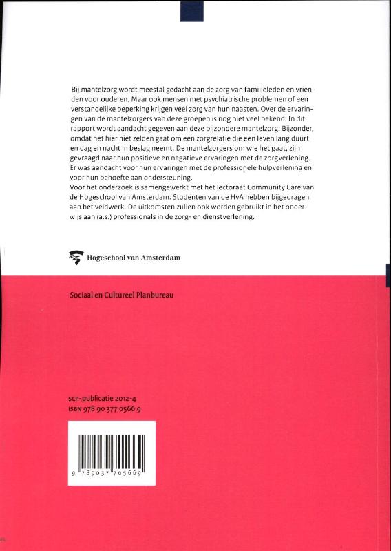 Bijzondere mantelzorg / SCP-publicatie / 2012-4 achterkant
