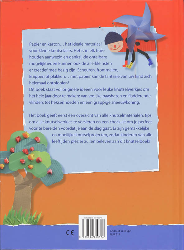 Kleurrijke knutsels met papier en karton achterkant
