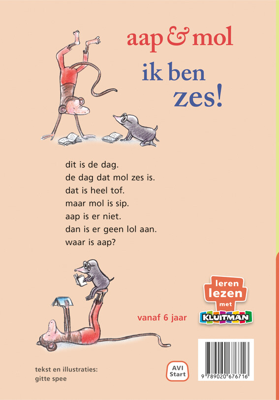 Ik ben zes! / Aap & mol achterkant