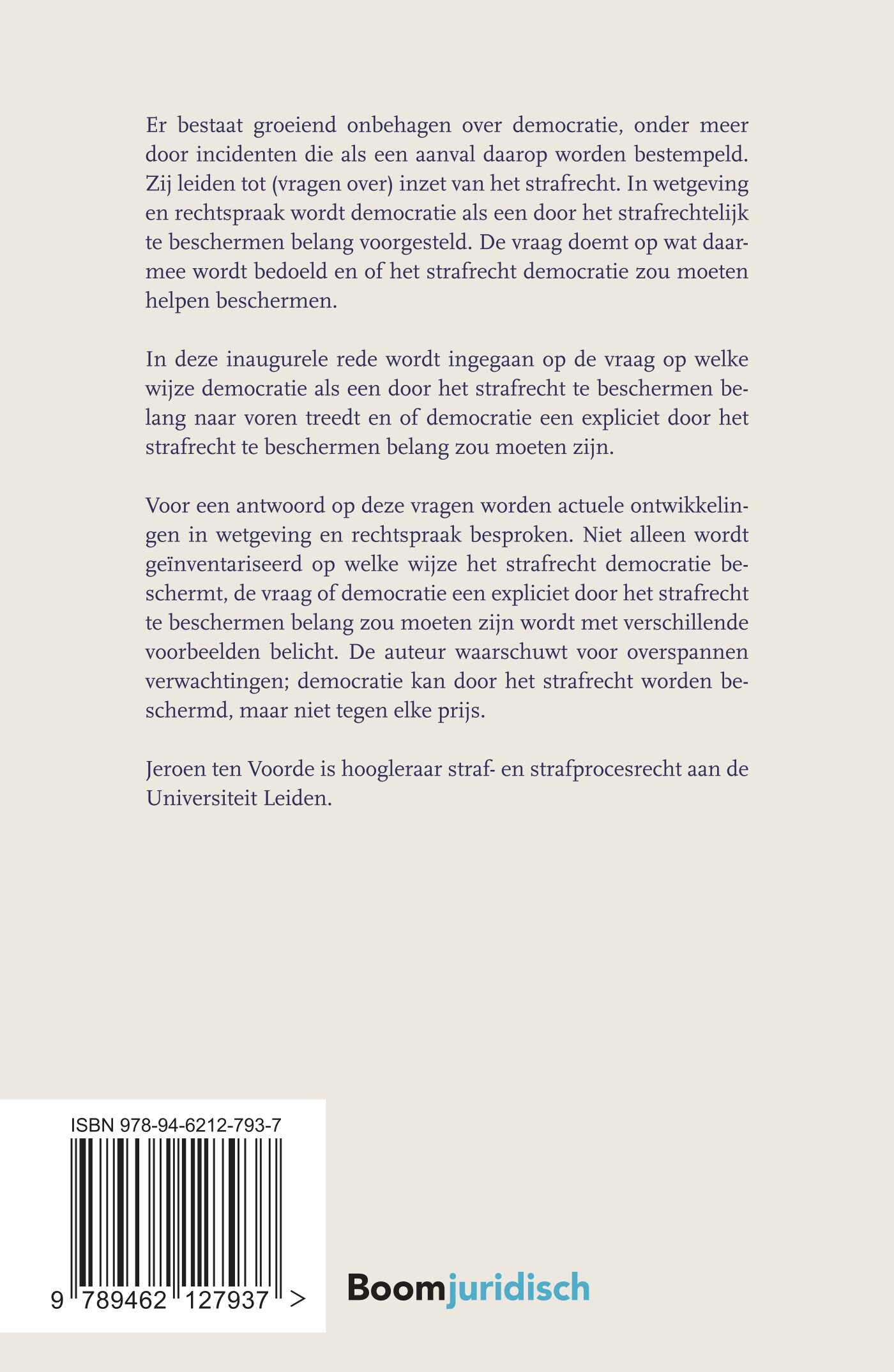 Democratie als strafrechtelijk te beschermen belang achterkant