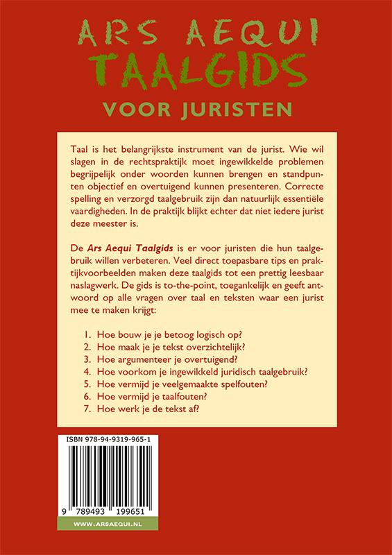 Ars Aequi Taalgids voor juristen achterkant