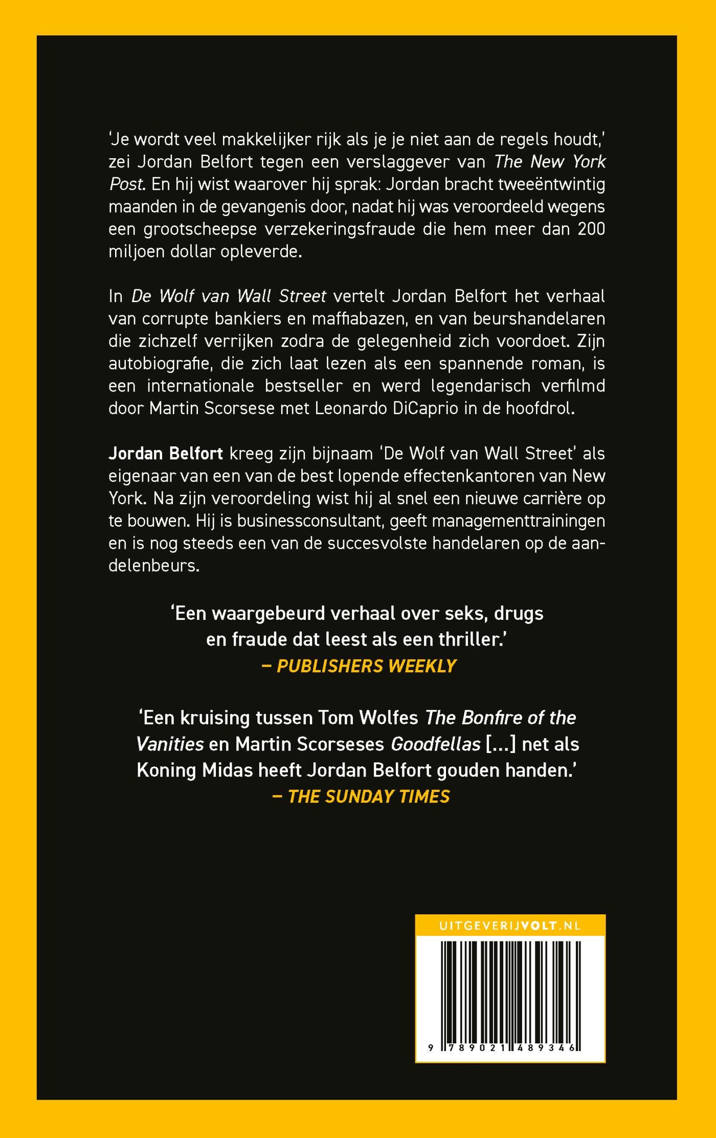 De Wolf van Wall Street achterkant