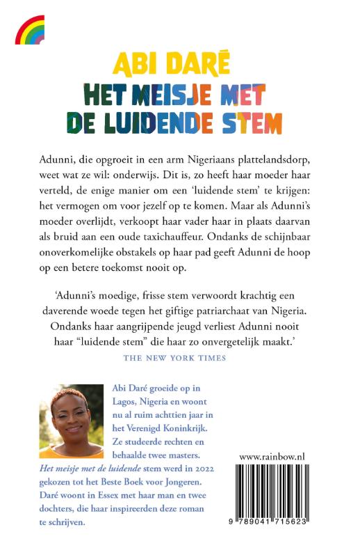 Het meisje met de luidende stem achterkant
