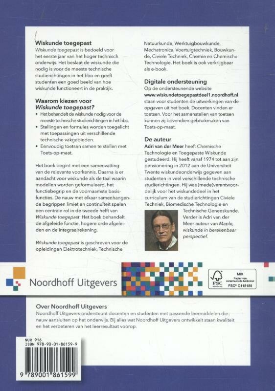 dropship Wiskunde toegepast deel 1 / Vast Boek / Noordhoff achterkant