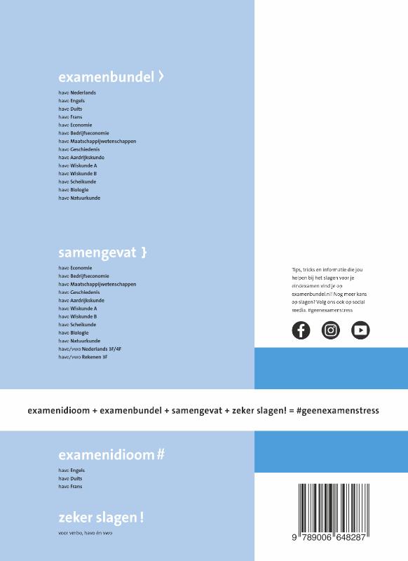 Examenbundel havo Frans 2023/2024 achterkant