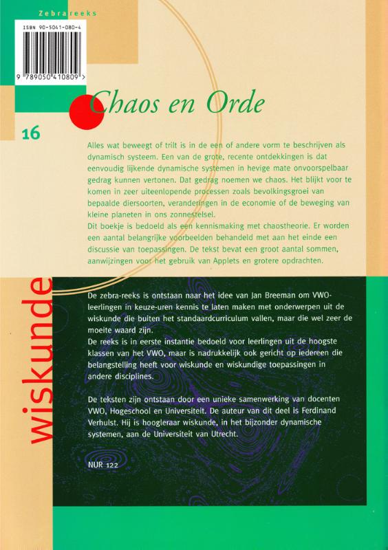 Chaos en orde / Zebra-reeks / 16 Chaos en orde / Zebra-reeks / 16 achterkant