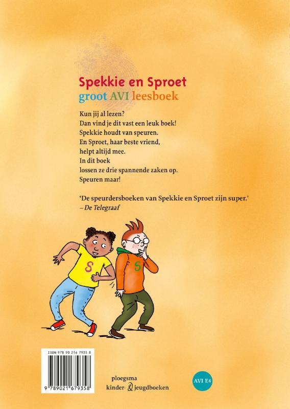 Spekkie en Sproet groot AVI leesboek / Spekkie en Sproet achterkant