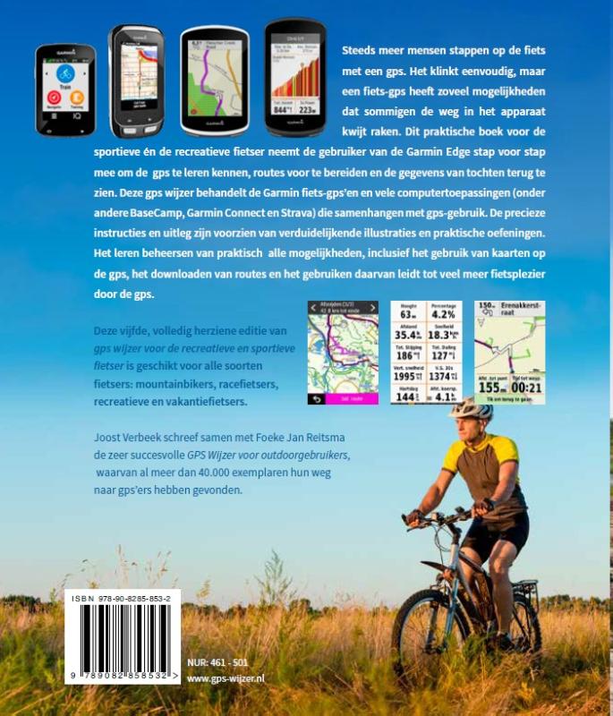 GPS wijzer voor de recreatieve en sportieve fietser achterkant