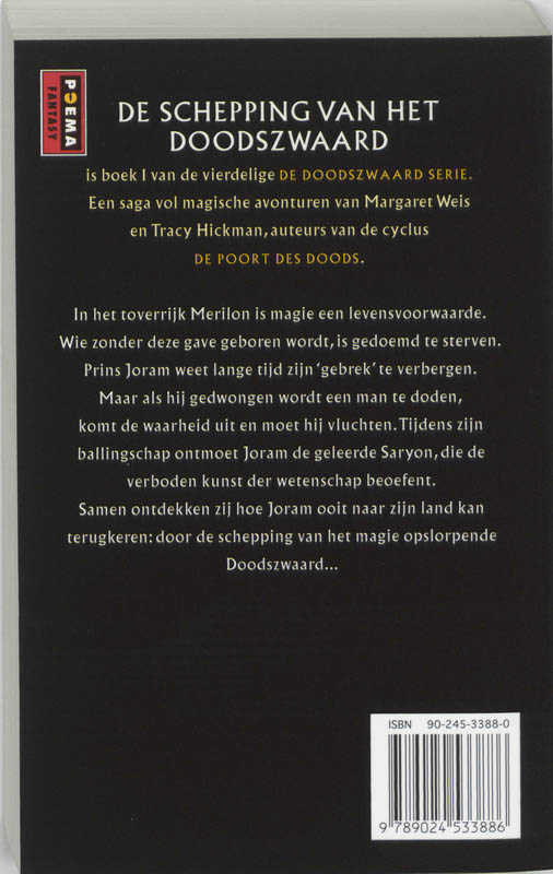 De schepping van het doodszwaard / De doodszwaard serie / 1 De schepping van het doodszwaard / De doodszwaard serie / 1 achterkant