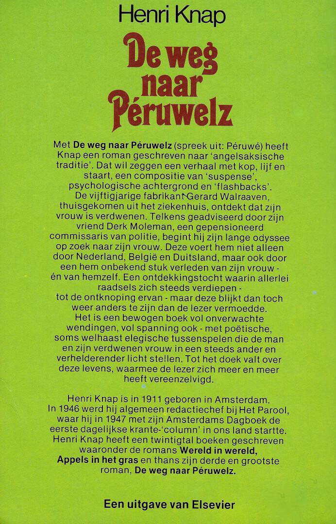 De weg naar Péruwelz achterkant