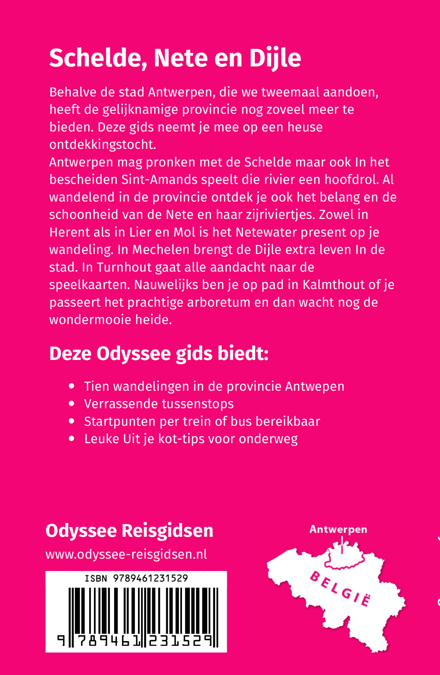 Wandelen in de provincie Antwerpen / Odyssee reisgidsen achterkant