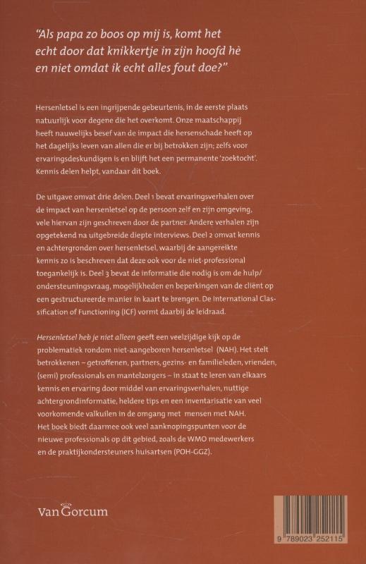 Hersenletsel heb je niet alleen Hersenletsel heb je niet alleen achterkant