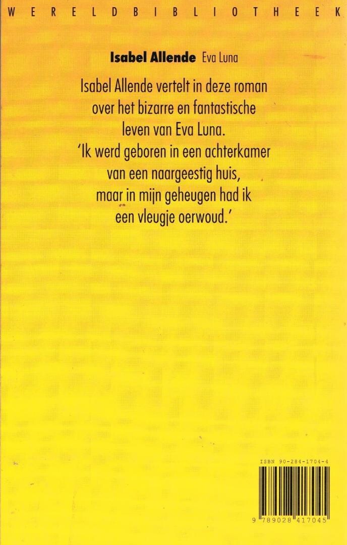 Eva Luna / Wereldbibliotheek achterkant