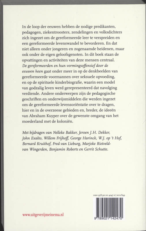 De gereformeerden en hun vormingsoffensief door de eeuwen heen achterkant