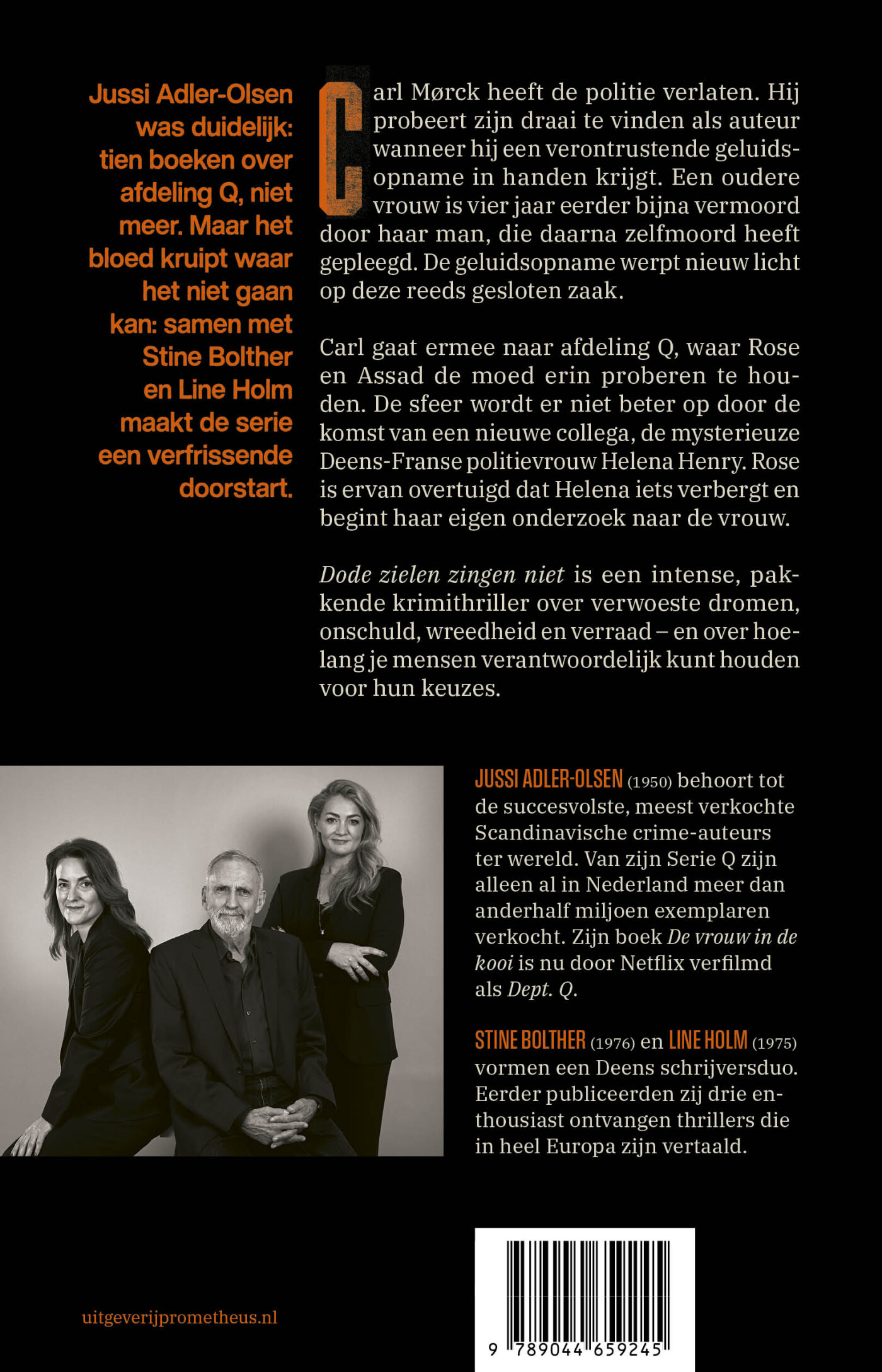 Dode zielen zingen niet / Afdeling Q achterkant