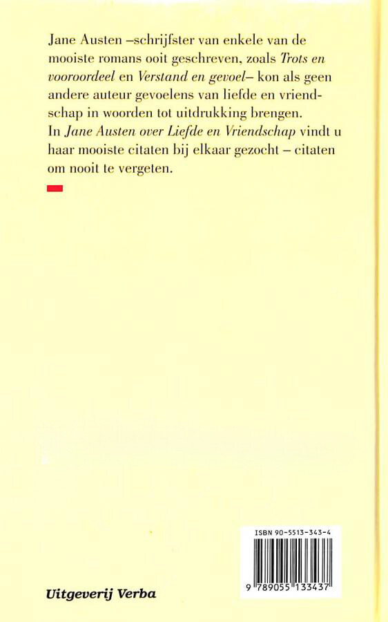 Jane Austen over liefde en vriendschap achterkant