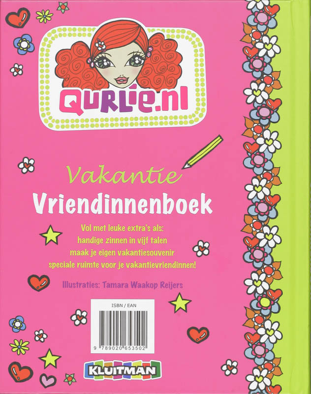 Qurlie vakantie- vriendinnenboek achterkant