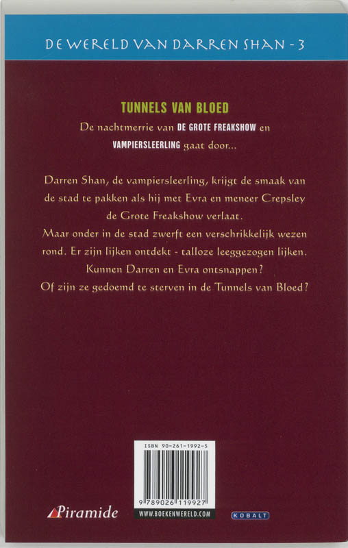 Tunnels van bloed / De wereld van Darren Shan / 3 Tunnels van bloed / De wereld van Darren Shan / 3 achterkant