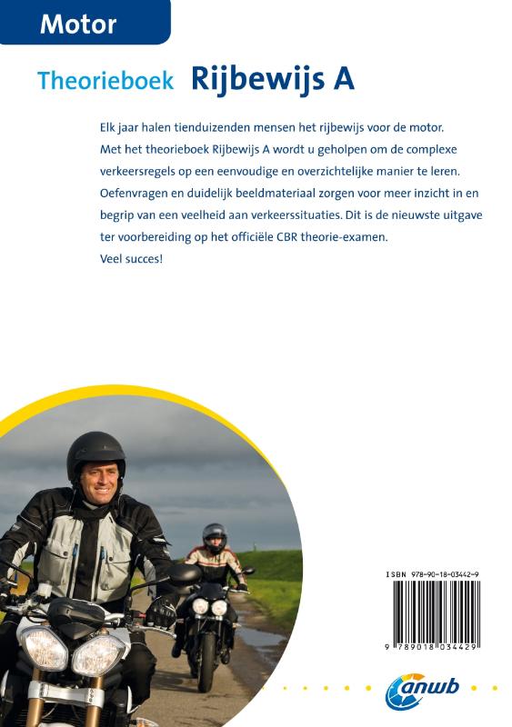 Slagen in het verkeer / theorieboek / ANWB rijopleiding achterkant