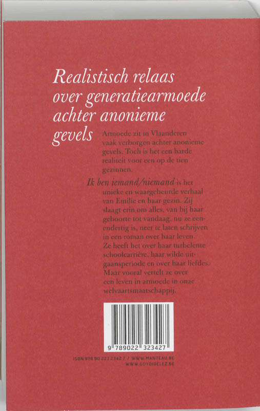 Ik ben iemand/niemand achterkant