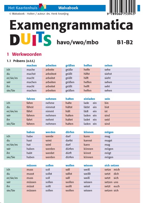 Taalkaarten Walvaboek - Examengrammatica Duits havo/vwo/mbo B1-B2