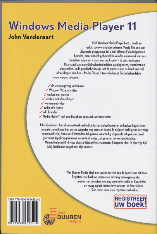 Windows Media Player 11 / Computeridee achterkant