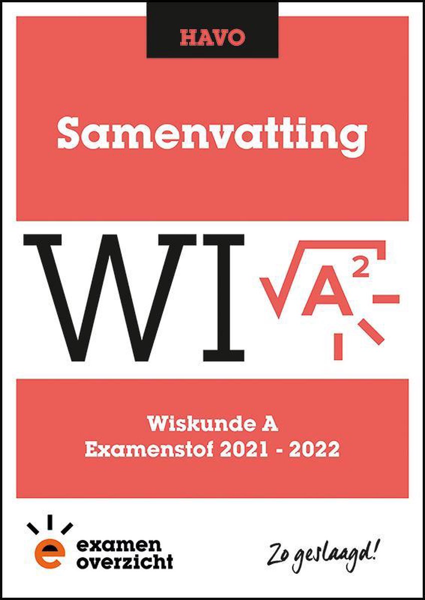 boekenbalie_9789493190887_cover ExamenOverzicht - Samenvatting Wiskunde A HAVO