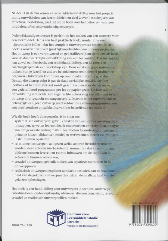 Onderwijskundig ontwerpen / Boekenreeks leermiddelenontwikkeling / 3 Onderwijskundig ontwerpen / Boekenreeks leermiddelenontwikkeling / 3 achterkant